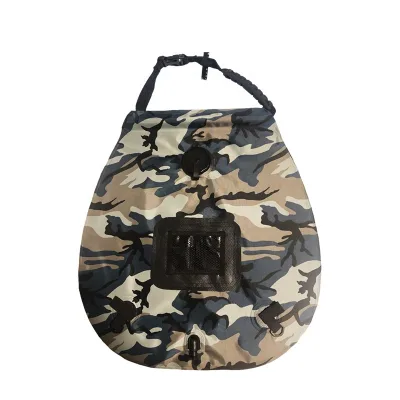 IRONDONKEY 20L PVC Outdoor Solar Powered Concentrated Heat Bath Bag Portable Camping Shower Set with Toilet Use