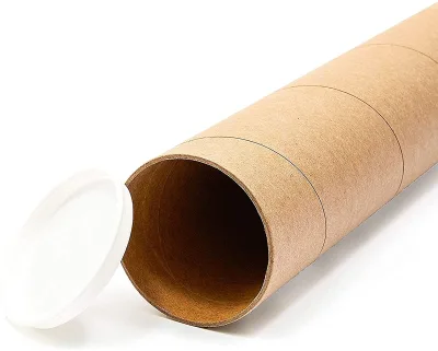Paper Cardboard Tube With Lids Cylinder Kraft Tube With Cap Shipping Tubes with Caps for Posters Blueprints and Artwork
