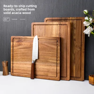 Acacia Solid Wood Large Rectangular Beef Vegetable Chopping Board