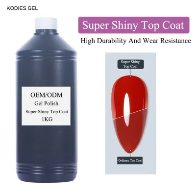 1KG/1000ML Super Shine Top Coat No Wipe Gel Nail Polish Raw Materials Refill Bulk 1 Liter Salon Quality Big Size Base Top Gel