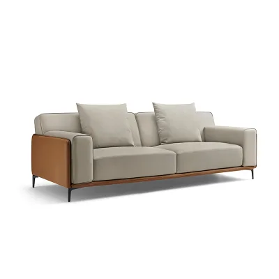Modern 1-3 Seater Leather Sofa Set with Soft Upholstered Metal Legs New Design Living Room & Hospital Furniture