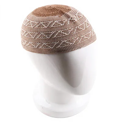 Saudi Pakistan Kufi Muslim Prayer Cap for Men 100% Polyester White/Mix Colors S/M/L Sizes ABBAS Brand