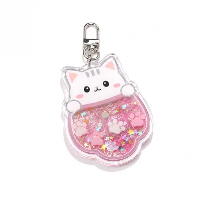 Customized Acrylic Quicksand Holder, Thick Transparent Glitter Liquid Acrylic Brick, DIY Printed Anime Quicksand Charm Gift