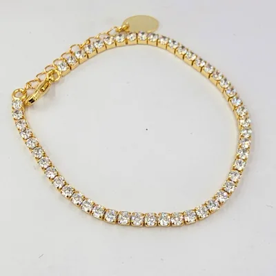 Competitive OEM Factory Classic Zircon Jewelry 2.5MM White Black Green CZ 14K Gold Rhodium Plated 4 Layers Plated Brass Gift