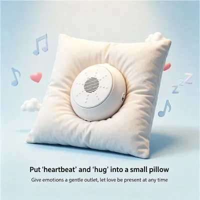 Factory Custom Sensory Weighted ABS Plastic Vibrating Pillow Recordable Voice Heartbeat Vibration Pressure Activated Emotional