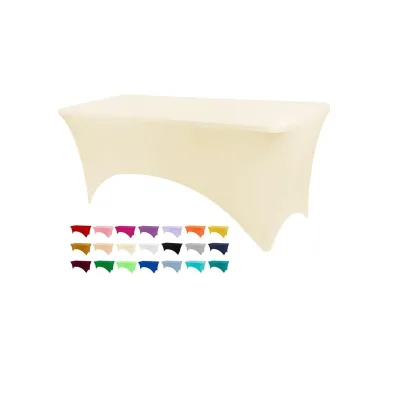 Hot Sale Trade Show Sublimation Printed logo Polyester Waterproof Fitted Stretch Spandex Table Cover Table Cloths