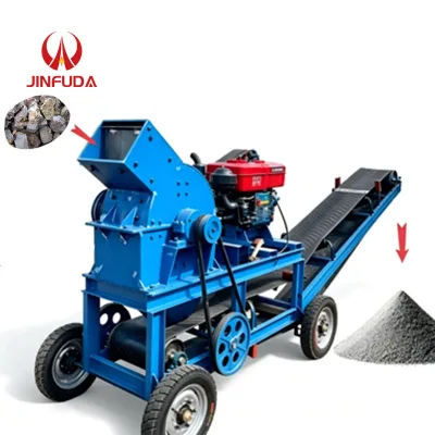 Adjustable 3-20mm Discharge Size 5.5kW Electric Motor Driven Model Rock Stone Hammer Mill Crusher Machine Unit