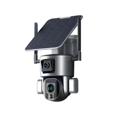 IP66  4k Super HD 10X Zoom Dual Lens  Wifi  Connection Solar Power Wireless Camera