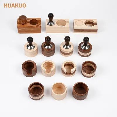 Wood Tamping Station for Portafilter Espresso Coffee Accessories Wooden Tamper Stand Holder
