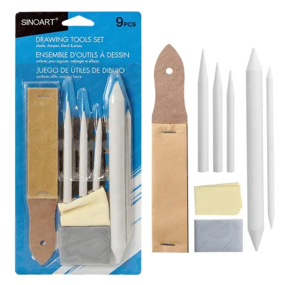 SINOART OEM Blending Stumps and Tortillions Paper Art Blenders with Sandpaper Pencil Blending Tools for Pencil Drawing