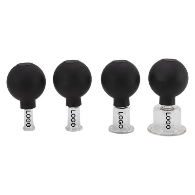 4 in 1 Custom Logo Silicone Cupping Jade Roller Anti Cellulite Vaccum Cupping Therapy Massager Facial Cupping Therapy Set