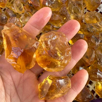 Wholesales Price Semi Precious Yellow Color Loose Citrine Quartz Crystal Rough Stones