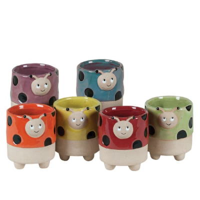 ROUND LADYBUG POTTERY REG Succulent Pots Ceramic