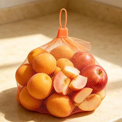 PP Strong Packing Fruit and Vegetable Drawstring Mesh Net Bag Super Market Packing Reusable