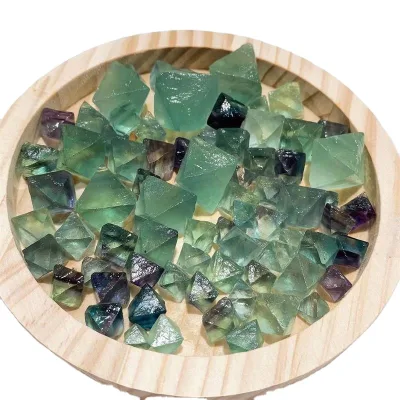 Decoration Semi-precious Crystal Stone Natural Green Fluorite Crystal Octahedron Stone Raw Fluorite Specimens