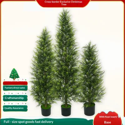 Cross-border Christmas Artificial Christmas Tree Detachable Floor-standing Conical Pine Fir Soft PVC Nordic Style Potted Indoor