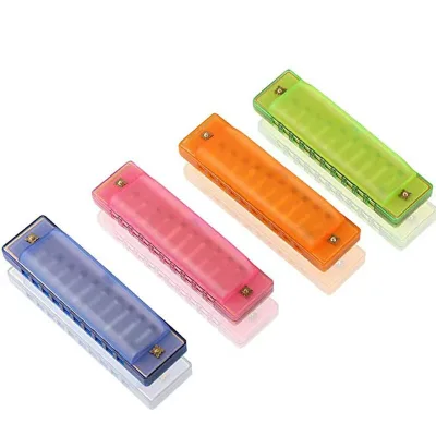 Children's 10-Hole Harmonica C Key Colorful Metal Harmonica for Kids Early Education Musical Learning Instrument Toy Accessory