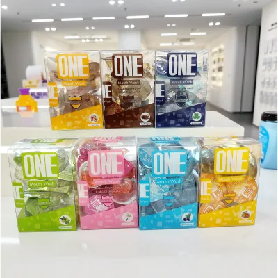 ONE Factory Wholesale Multi Flavor Jelly Cup Mouth Wash Capsule Mini Anti Breath Oral Freshment Cleansing Tooth Travel Mouthwash