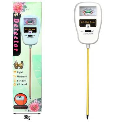 4-in-1 Soil Tester Soil Moisture Fertility Tester 90 Rotation Down Angle Design No Battery Requirements Soil ph Meter
