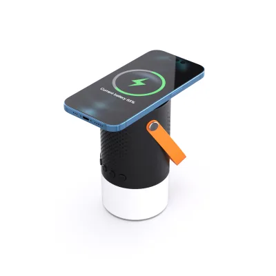 Wireless Charging Connected Speaker 15W Portable Outdoor Speaker With 10W Magnetic Charger Synchronized Music Lights