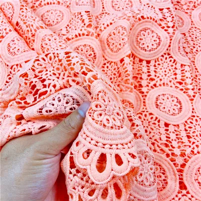 New Style Water-soluble Milk Silk Embroidery Lace for Dress Lace Fabric Double Sided Lace Embroidery Fabric Factory Direct Sales