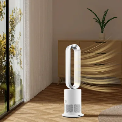 2024 Best Professional Leafless Fan Cooler and Heater Bladeless Air Purifier Cool Fan with HEPA Portable Bladeless Fan for Rooms