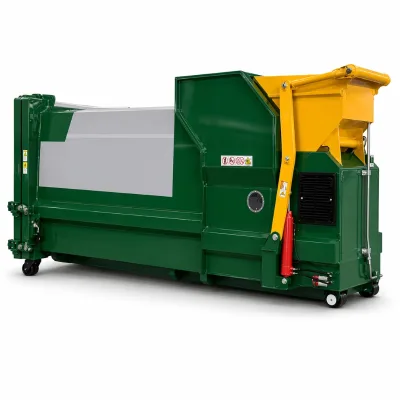 15 Cubic Meter Mobile Garbage Compactor Station with Engine Hydraulic Waste Compression Container 7.5 kW Overload Protection CE