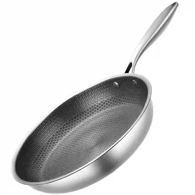 Cookware Honeycomb Stainless Steel Frying Pan Kitchen Nontoxic and Eco-friendly Nonstikc Hex Fry Pan