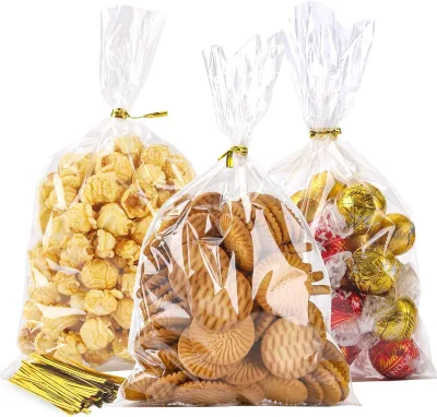 Cellophane Bags Plastic Gift Bag Clear Cookie Treat Bags with Twist Ties for Party Favor BOPP Packaging Bags