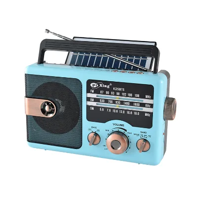 K25Bts Portable Dc 3V Rechargeable Radio Am Sw Fm Avec Panneau Solaire Radio Com Placa Solar