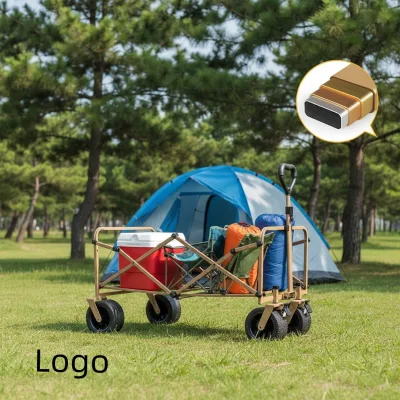 Custom Logo OEM Camping Trailer Picnic Vehicle & Camping Booth Trolley Four-Wheel High-Load Capacity Carbon Steel Tools Storage