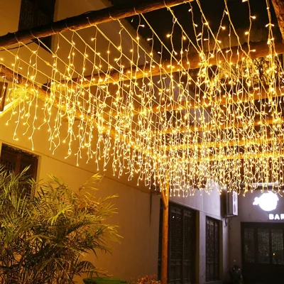 LED PVC Icicle Lights IP67 Waterproof Music Sync RGB Multi Color Dimmable Outdoor Eaves Christmas Wedding Festival Party Decor