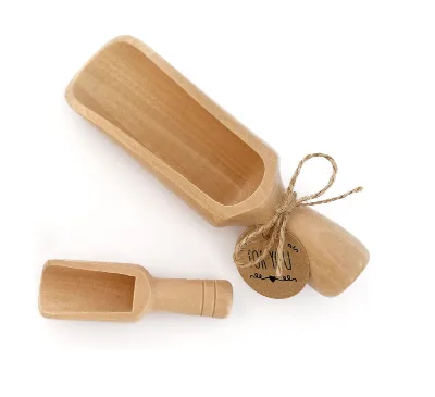 New Style Wooden Scoop Natural Beech Wood Scoop Coffee Scoop Wooden Bean Salt Spoons for Kitchen