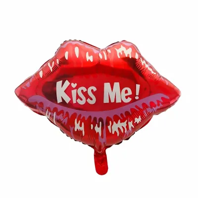 Kiss Me Lips Foil Balloons Valentines Day Balloons Wedding Engagement Decor Aluminum Film Kit Set Package New Year Balloon 1 Bag