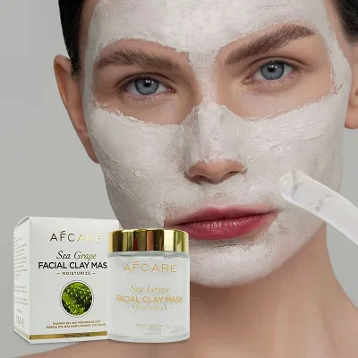 Paraben-Free Best Clay Mask Moisturizer with Volcanic Mud & Sea Grapes for Deep Cleaning Oil Control for Face Body Nose Neck