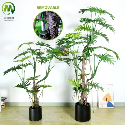 Artificial Green Tree Fake Philodendron Lace Tree Artificial Philodendron Bonsai Tree for Indoor Outdoor Decoration