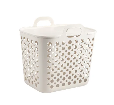 Plastic PP Rattan Laundry Basket Dirty Clothes Organizer Plastic Storage Basket