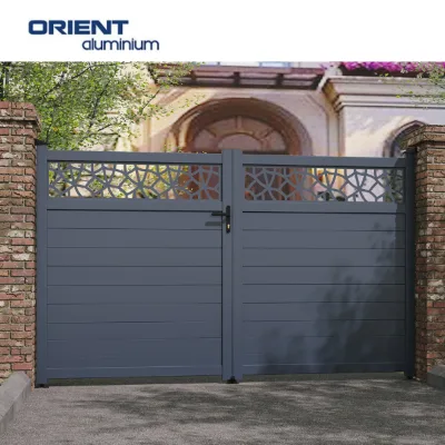 Custom Modern Design Automatic Pedestrian Walkway Aluminum Single Swing Gate