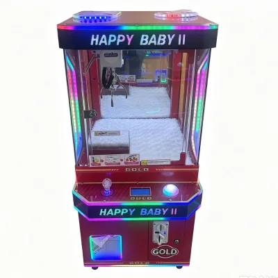 Happy 53cm Metal Crane Machine Coin Operated Customizable Doll Grabber Arcade Game