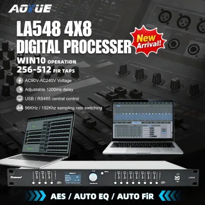 LA548 96kHz DSP Audio Hifi 4x8 Processor AES, AUTO EQ, AUTO FIR  Digital Procesador Sound Speaker Management