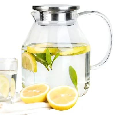 China supply modern borosilicate heat resistant glass pitcher unique glass pitcher