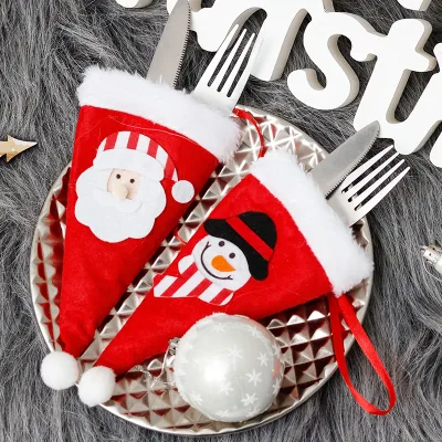 Christmas Decorations, Creative Christmas Hats, Knife and Fork Sets, Gift Bags, Christmas Table Setting Supplies