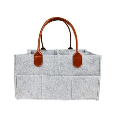 Factory Customizable Felt Diaper Bag for Children Baby Portable Felt Organizer Baby Caddy Felt Diaper Bag
