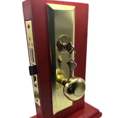 Heavy Duty Solid Brass Polished Finish Security Entrance Door Mortise Lockset for Vintage Residential Home and Hotel Building