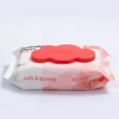 Eco Friendly 60Pcs/Pack Natural Organic Gentle Routine Cotton Unscented Baby Wet Tissue Wipes Daily Use