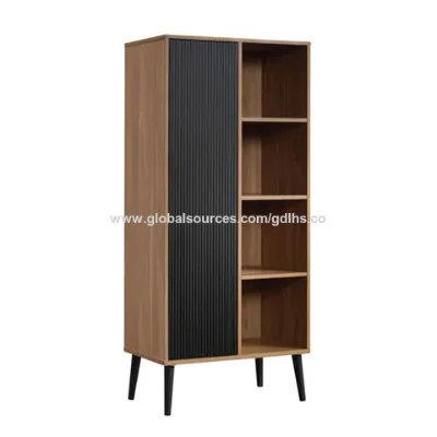 Salable living room wooden eight lattices storage cabinets bookcase with a door