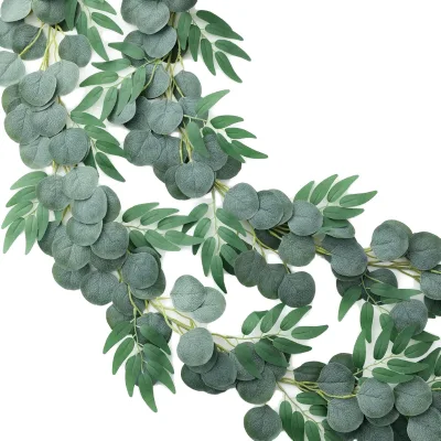 Top Selling Green Silk Artificial Eucalyptus Garland for Event Decoration