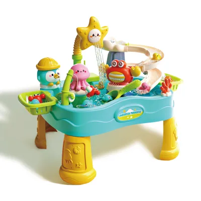 Baby Fishing Toys Fun Play Plastic Water Table with Electric Running Water Educational Magnetic Fishing Game Toy Set