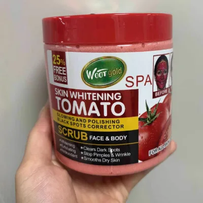 Organic 500g Natural Tomato Bath Salt Scrub Whitening and Glowing Deep Clean Body Scrub Exfoliating with Sugar