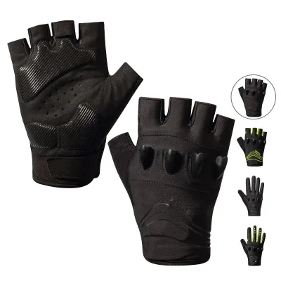 Bicycle Camping Party Fishing Gloves Non-Slip Leather Fingerless LED Gloves for Cycling